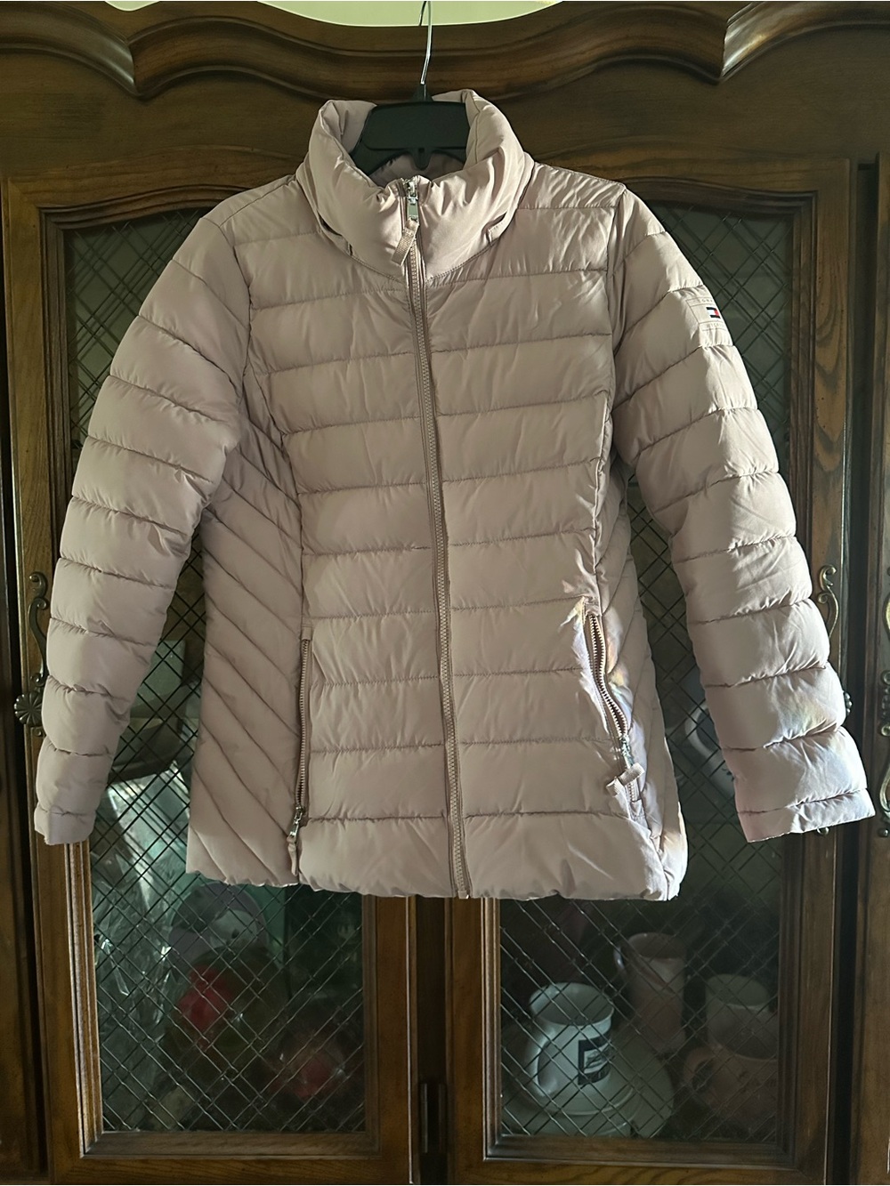 Tommy Hilfiger Girls Blush Pink Quilted Puffer Jacket